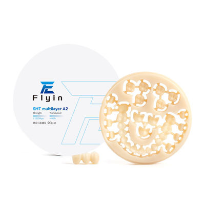 Dental Lab CAD CAM SHT Multilayer Zirconia Keramik Blok Putih Sistem Terbuka 98mm