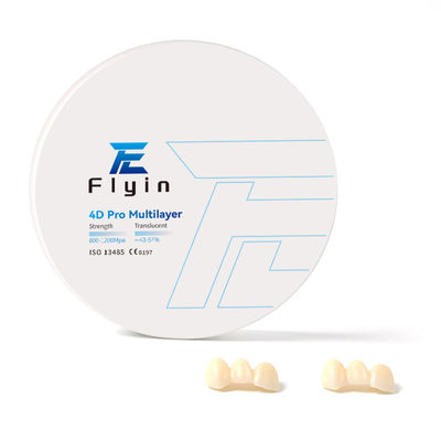 Lab 8 Lapisan 4D Pro Multilayer Zirconia Blok 100% Sinocera Transisi Alam